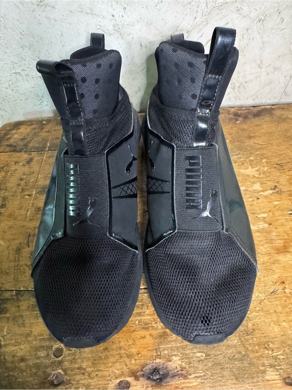 Puma Black Slip-On Athletic Sneakers With Midfoot Strap
